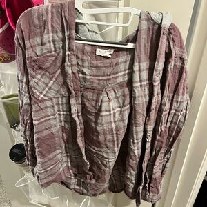 Fulltilt hooded flannel shirt